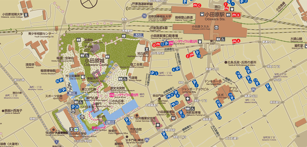 小田原城登城ルートマップ